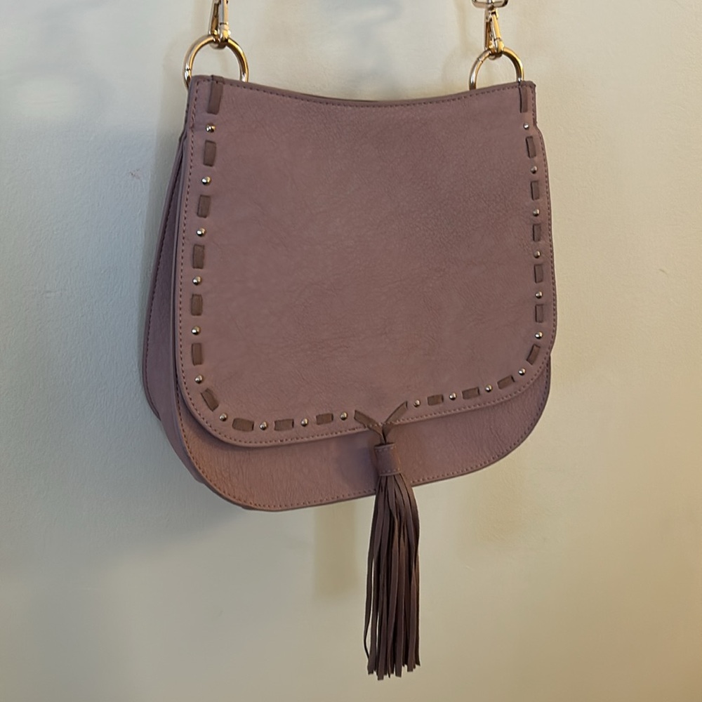 Steve Madden Crossbody Saddle Bag Purse NWOT It’s between tan and cream Pretty! - Picture 5 of 15